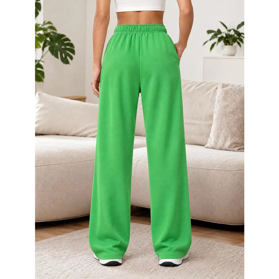 Full Size Wide-Leg Pants with Drawstring Plus Apparel and Accessories