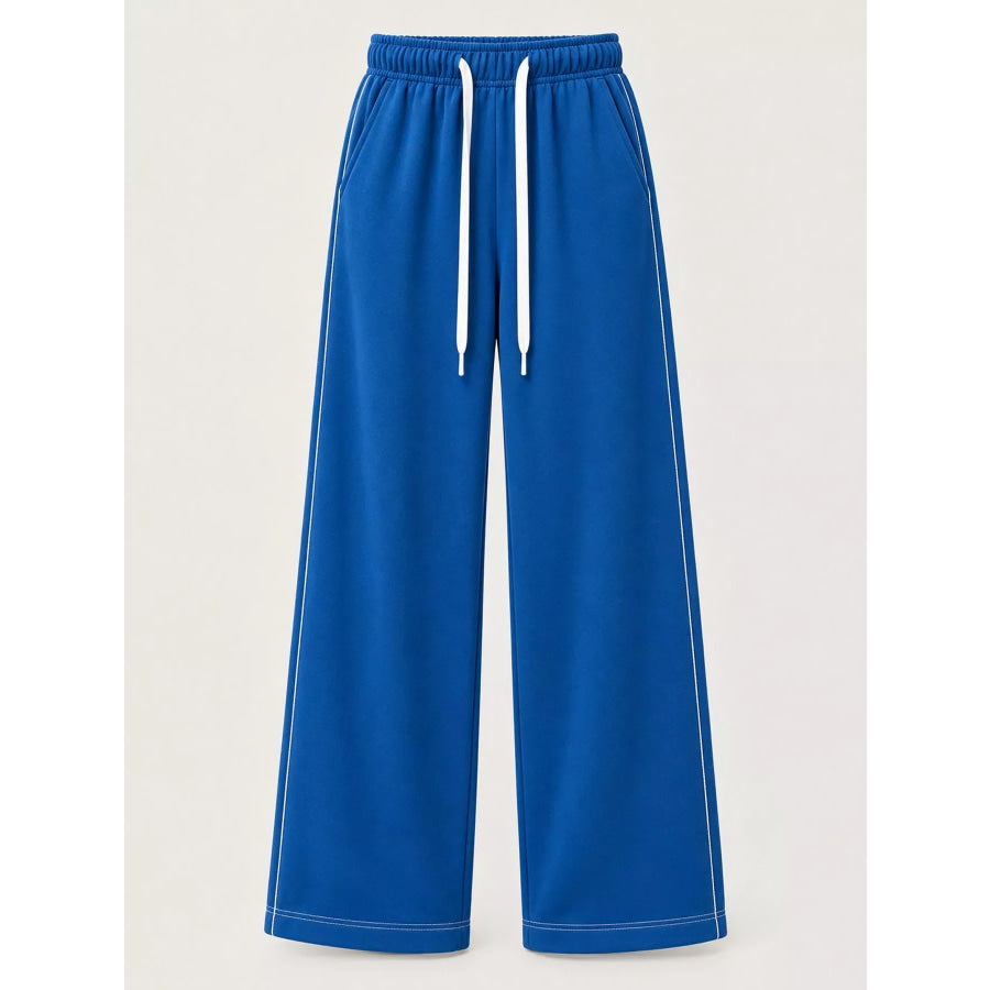 Full Size Wide-Leg Pants with Drawstring Plus Apparel and Accessories