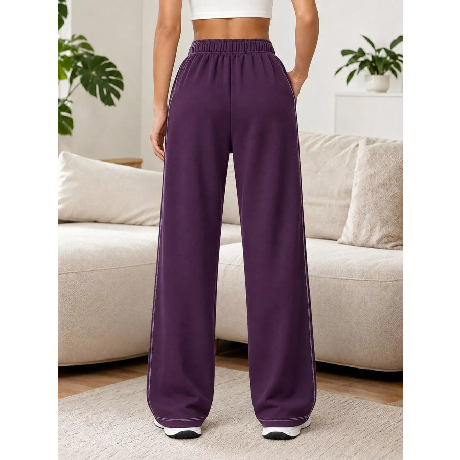 Full Size Wide-Leg Pants with Drawstring Plus Apparel and Accessories