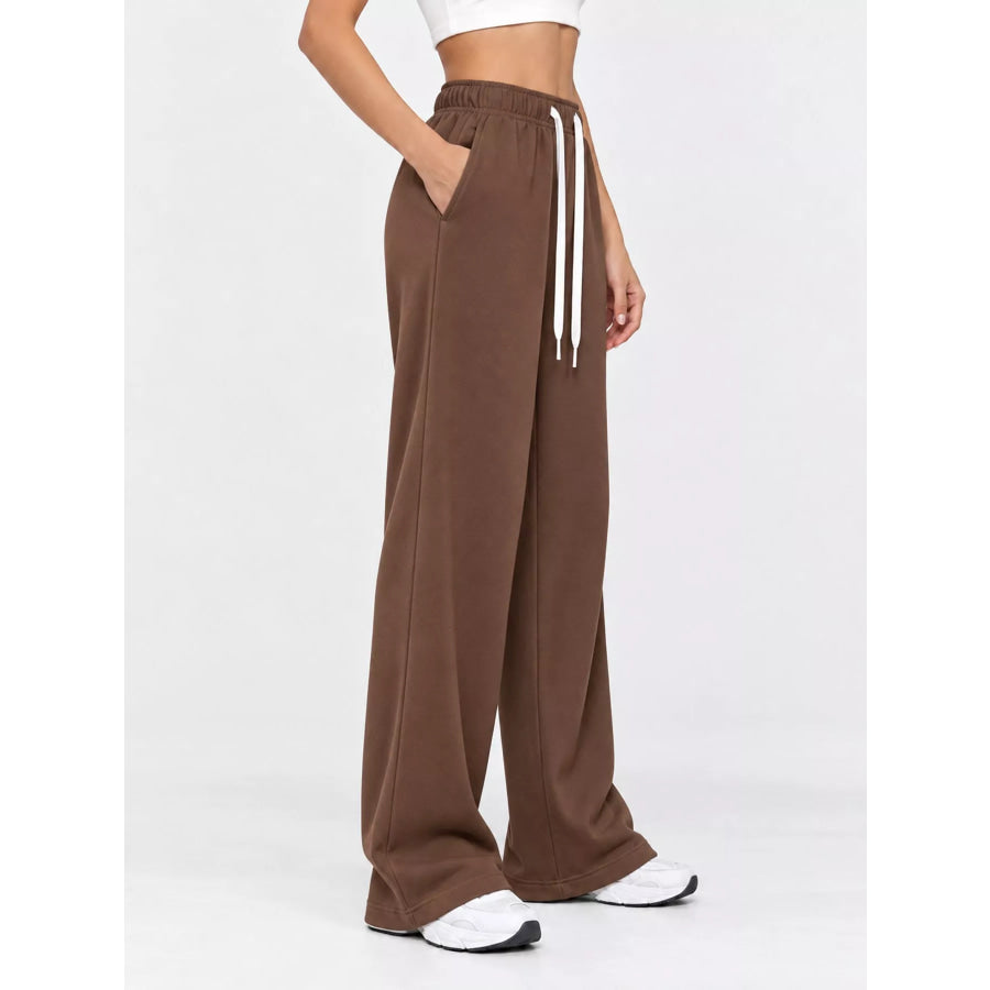 Full Size Wide-Leg Pants with Drawstring Plus Apparel and Accessories