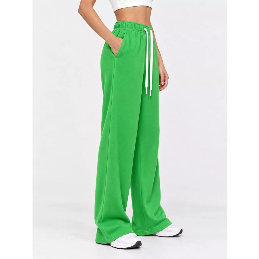 Full Size Wide-Leg Pants with Drawstring Plus Apparel and Accessories