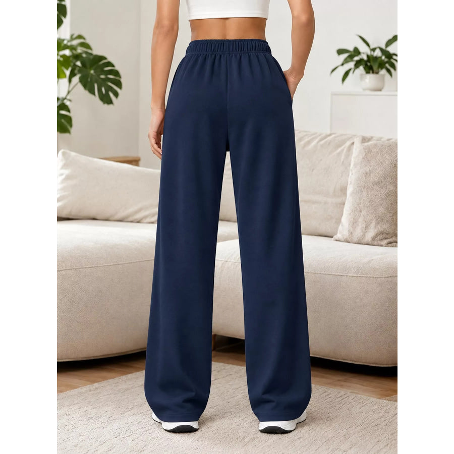 Full Size Wide-Leg Pants with Drawstring Plus Apparel and Accessories