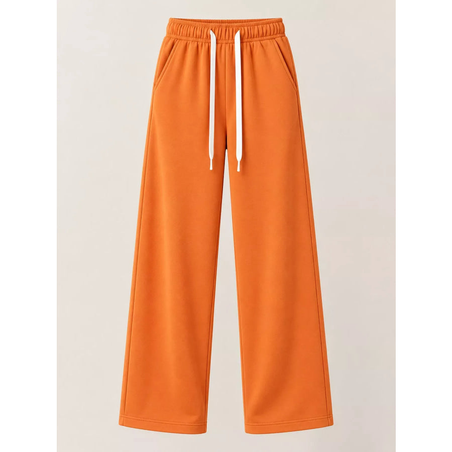 Full Size Wide-Leg Pants with Drawstring Plus Apparel and Accessories