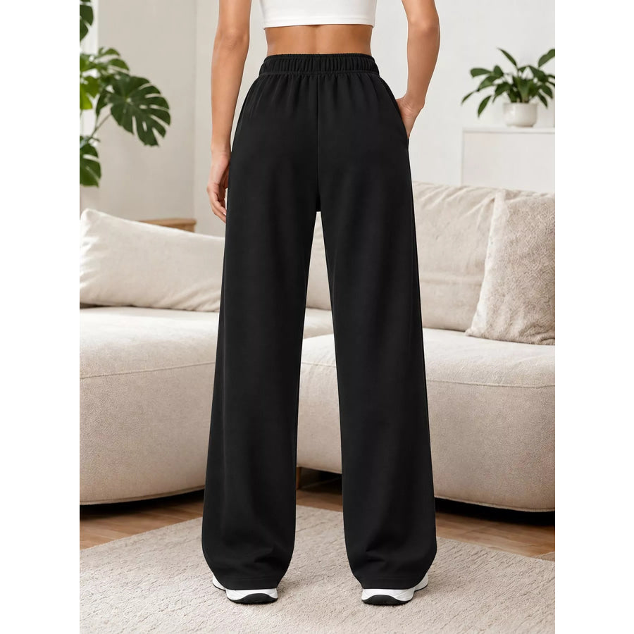 Full Size Wide-Leg Pants with Drawstring Plus Apparel and Accessories