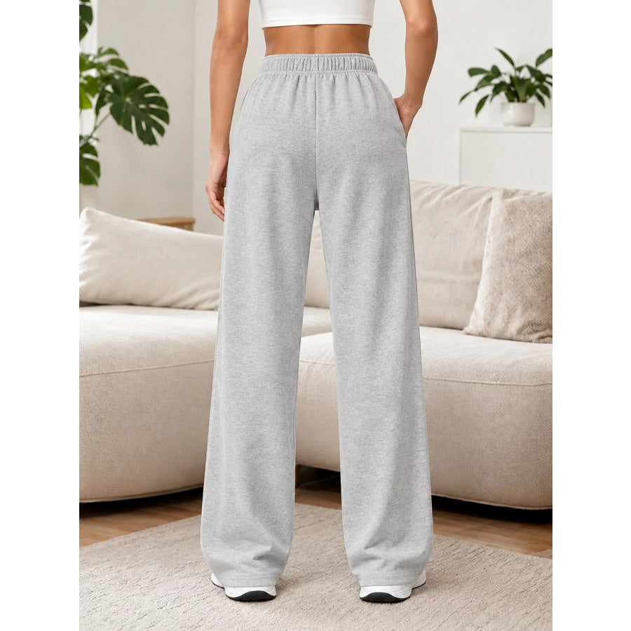 Full Size Wide-Leg Pants with Drawstring Plus Apparel and Accessories