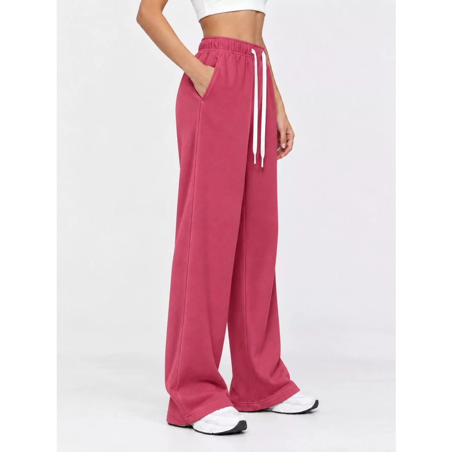 Full Size Wide-Leg Pants with Drawstring Plus Apparel and Accessories