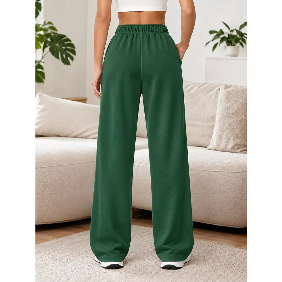 Full Size Wide-Leg Pants with Drawstring Plus Apparel and Accessories