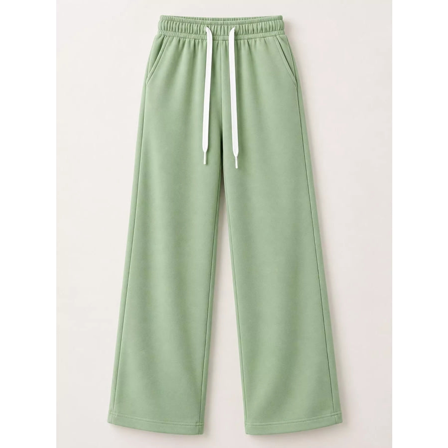 Full Size Wide-Leg Pants with Drawstring Plus Apparel and Accessories