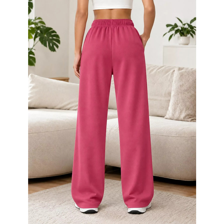 Full Size Wide-Leg Pants with Drawstring Plus Apparel and Accessories