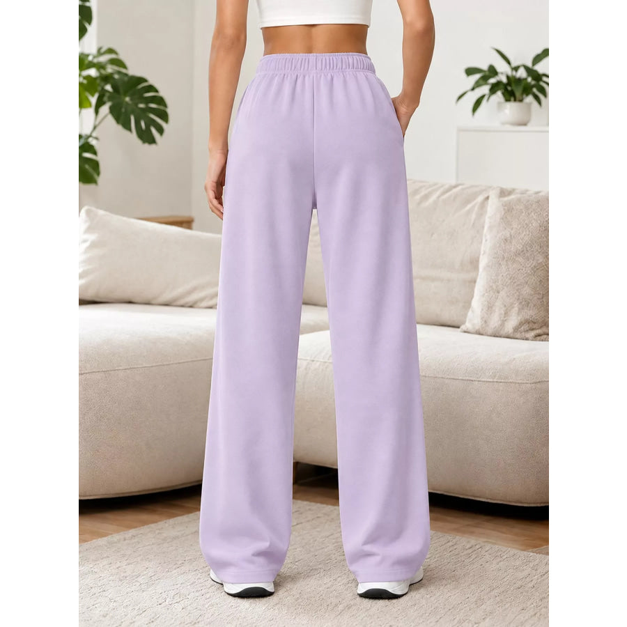 Full Size Wide-Leg Pants with Drawstring Plus Apparel and Accessories