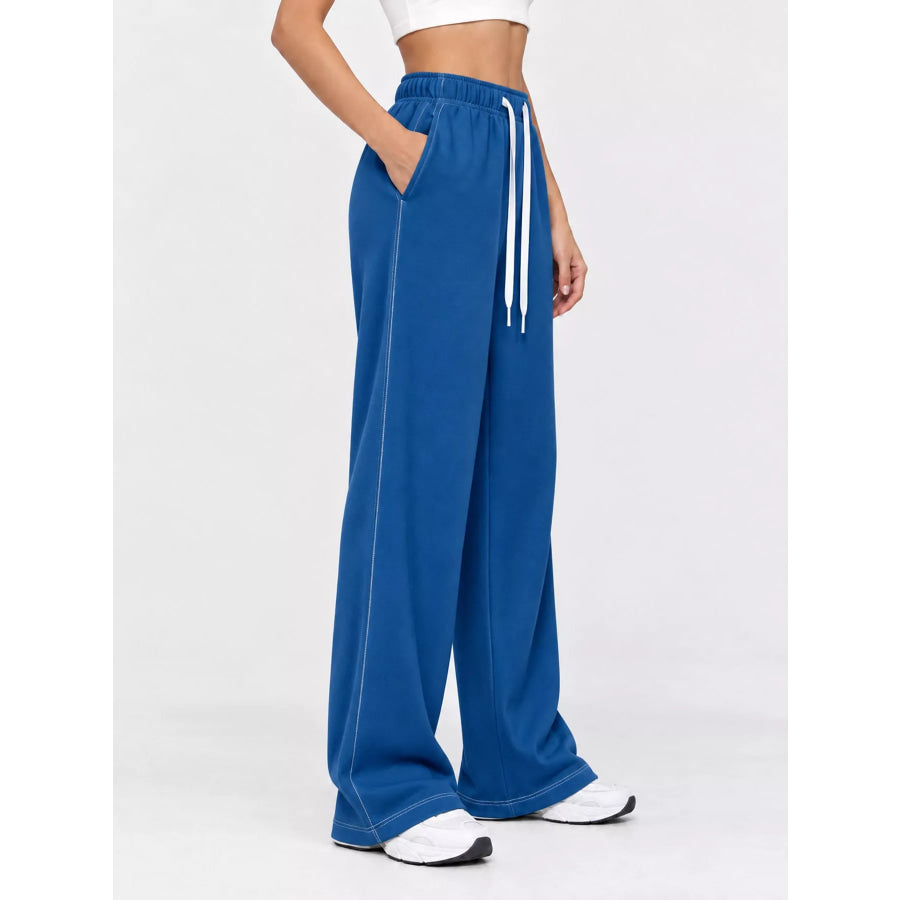 Full Size Wide-Leg Pants with Drawstring Plus Apparel and Accessories