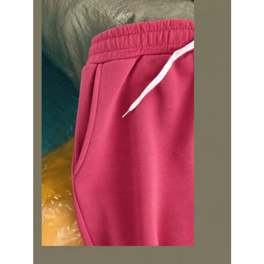 Full Size Wide-Leg Pants with Drawstring Plus Apparel and Accessories