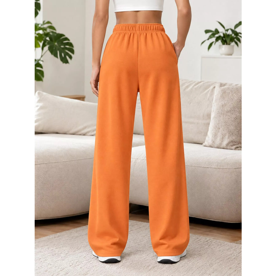 Full Size Wide-Leg Pants with Drawstring Plus Apparel and Accessories