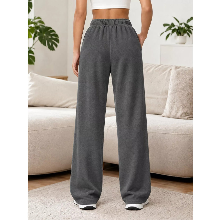 Full Size Wide-Leg Pants with Drawstring Plus Apparel and Accessories