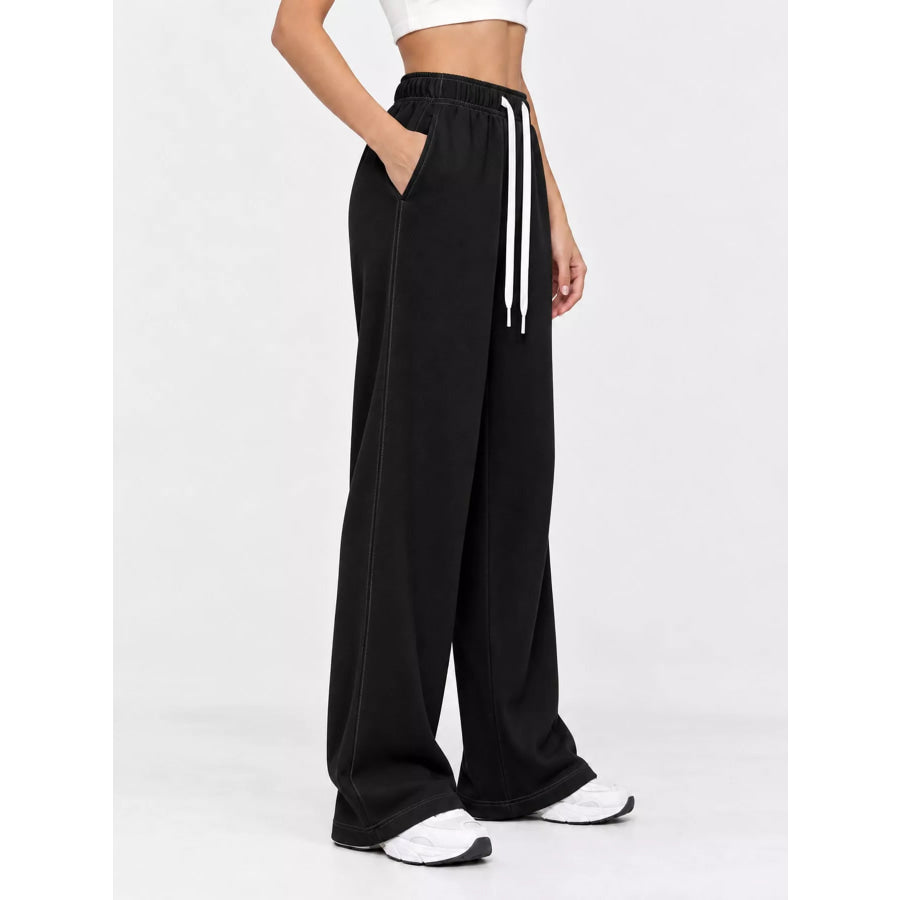 Full Size Wide-Leg Pants with Drawstring Plus Apparel and Accessories