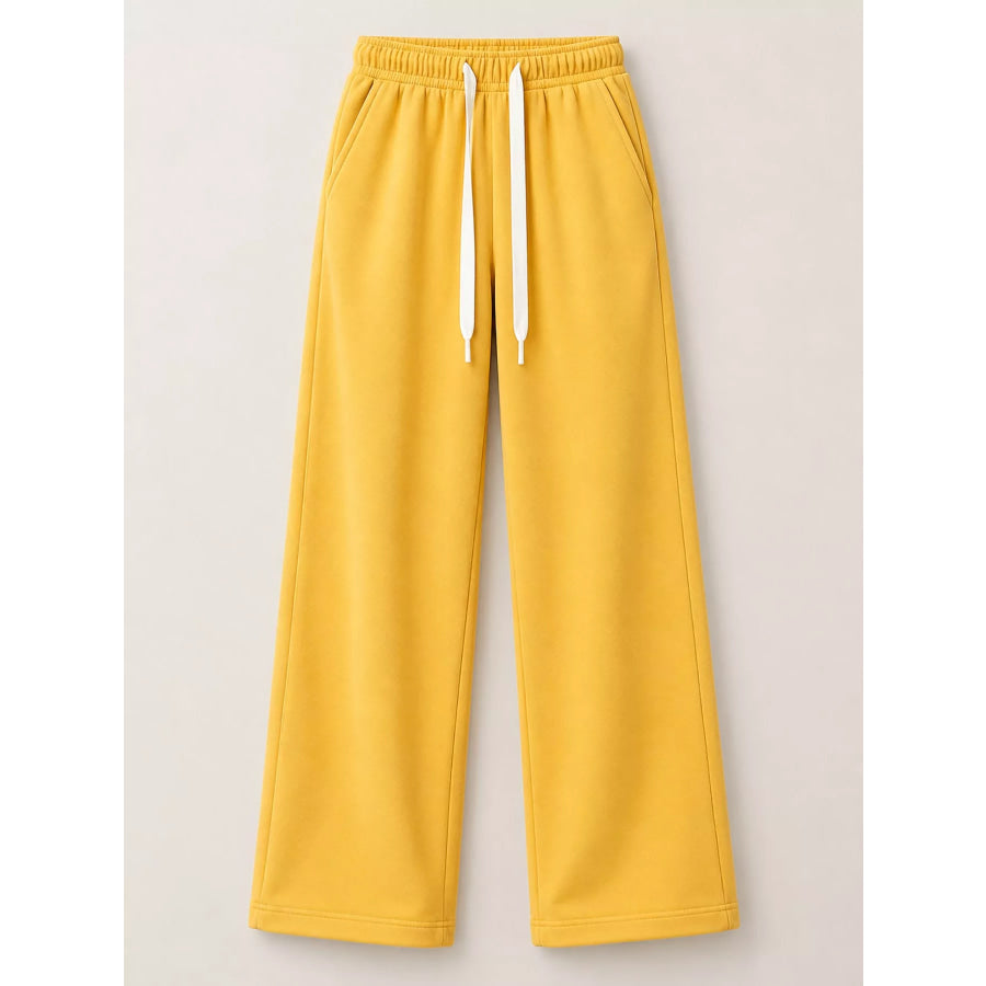 Full Size Wide-Leg Pants with Drawstring Plus Apparel and Accessories