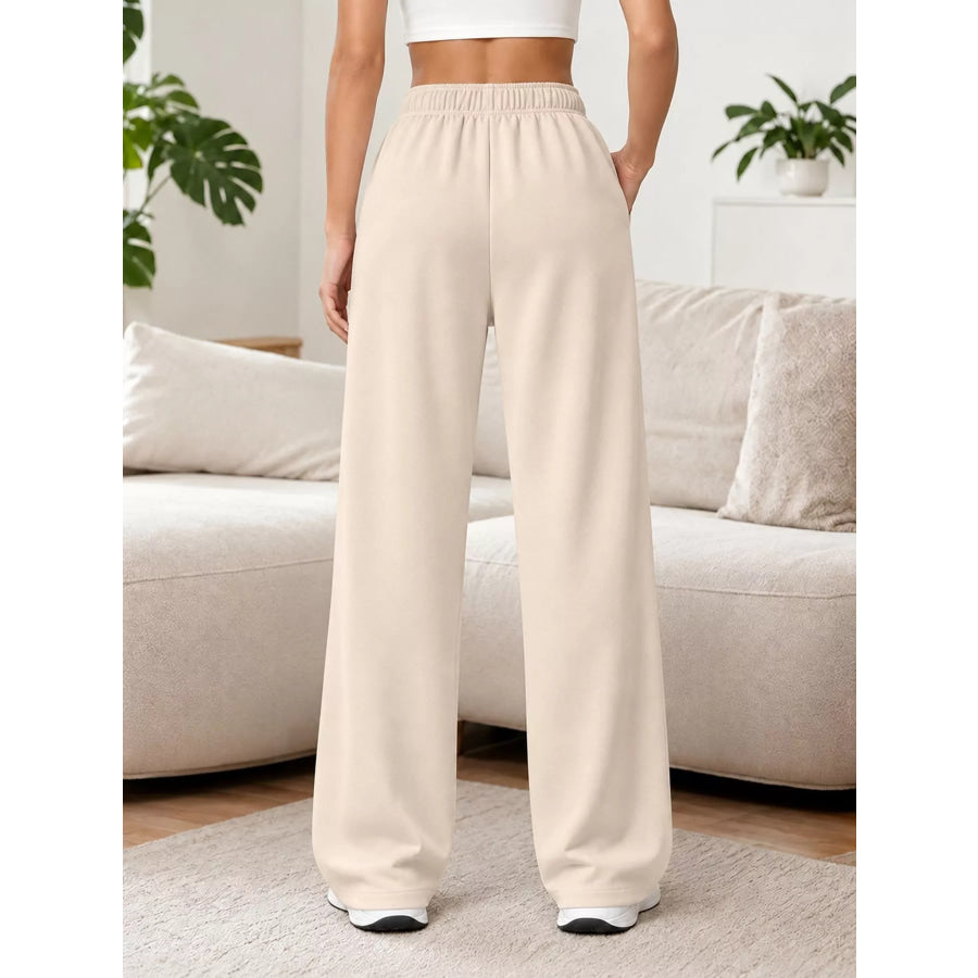 Full Size Wide-Leg Pants with Drawstring Plus Apparel and Accessories
