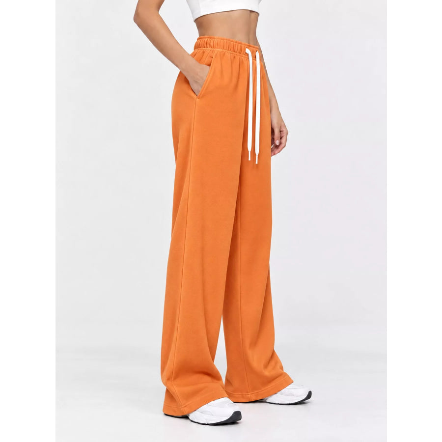Full Size Wide-Leg Pants with Drawstring Plus Apparel and Accessories