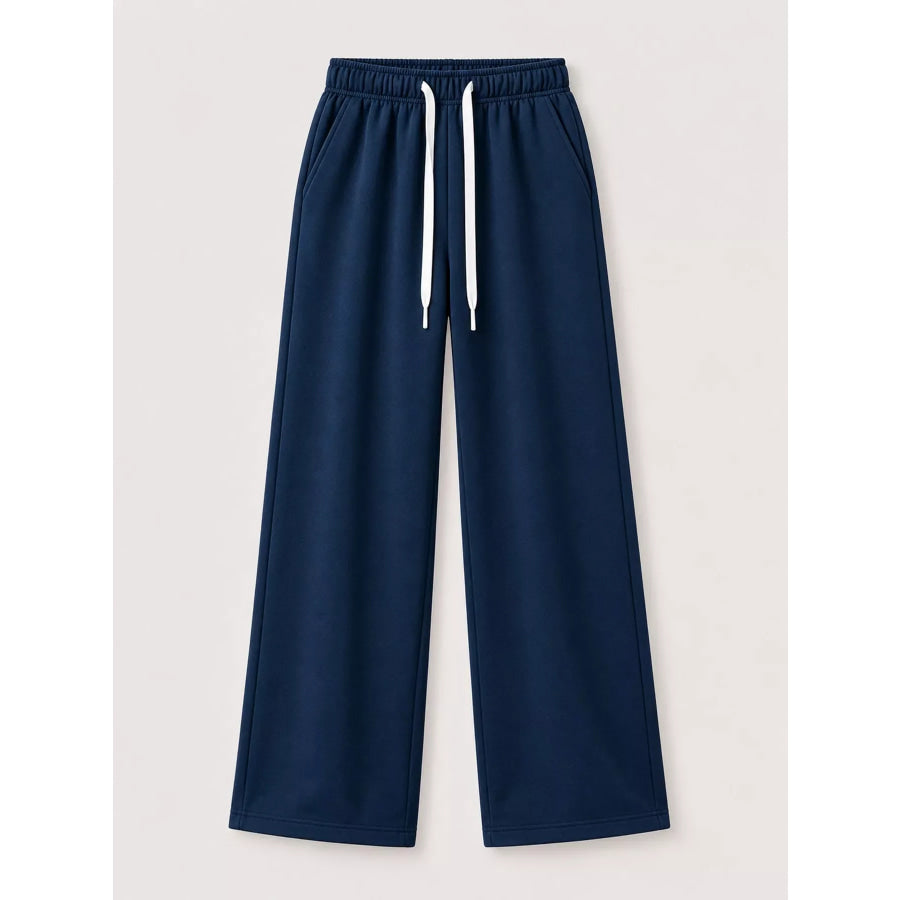 Full Size Wide-Leg Pants with Drawstring Plus Apparel and Accessories
