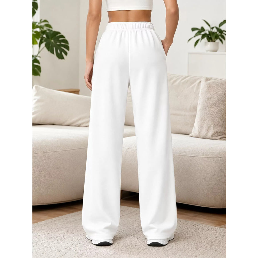 Full Size Wide-Leg Pants with Drawstring Plus Apparel and Accessories