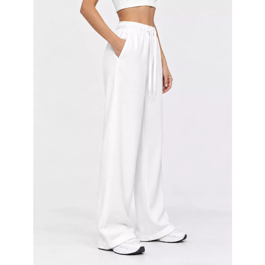 Full Size Wide-Leg Pants with Drawstring Plus Apparel and Accessories