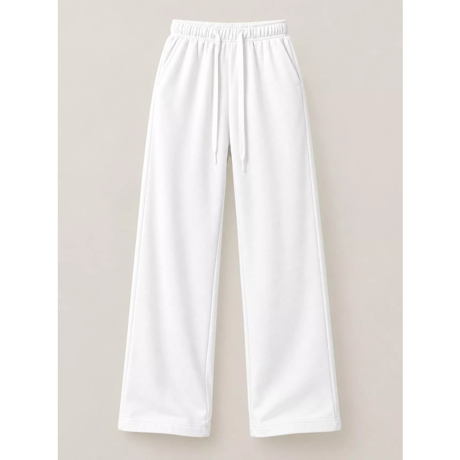 Full Size Wide-Leg Pants with Drawstring Plus Apparel and Accessories