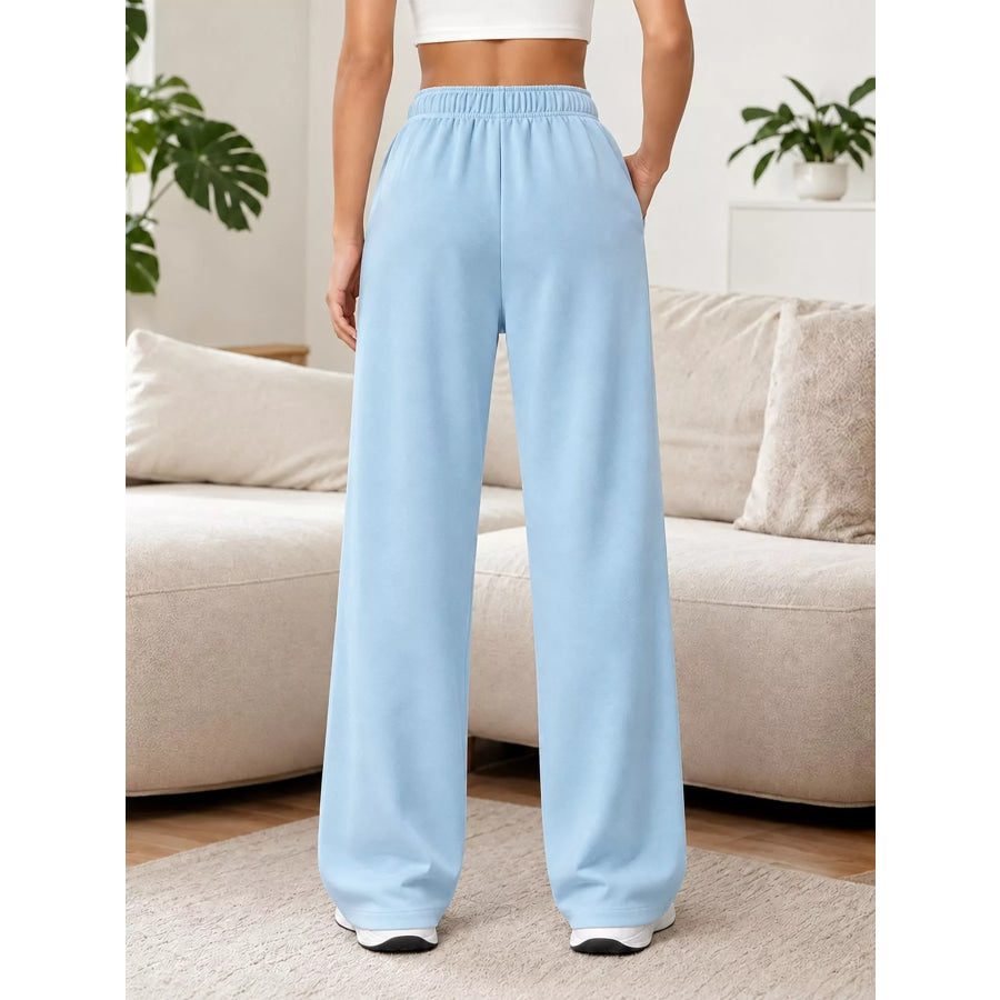 Full Size Wide-Leg Pants with Drawstring Plus Apparel and Accessories
