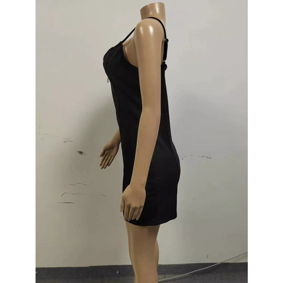Full Size Zip-Front Bodycon Mini Dress Plus Apparel and Accessories