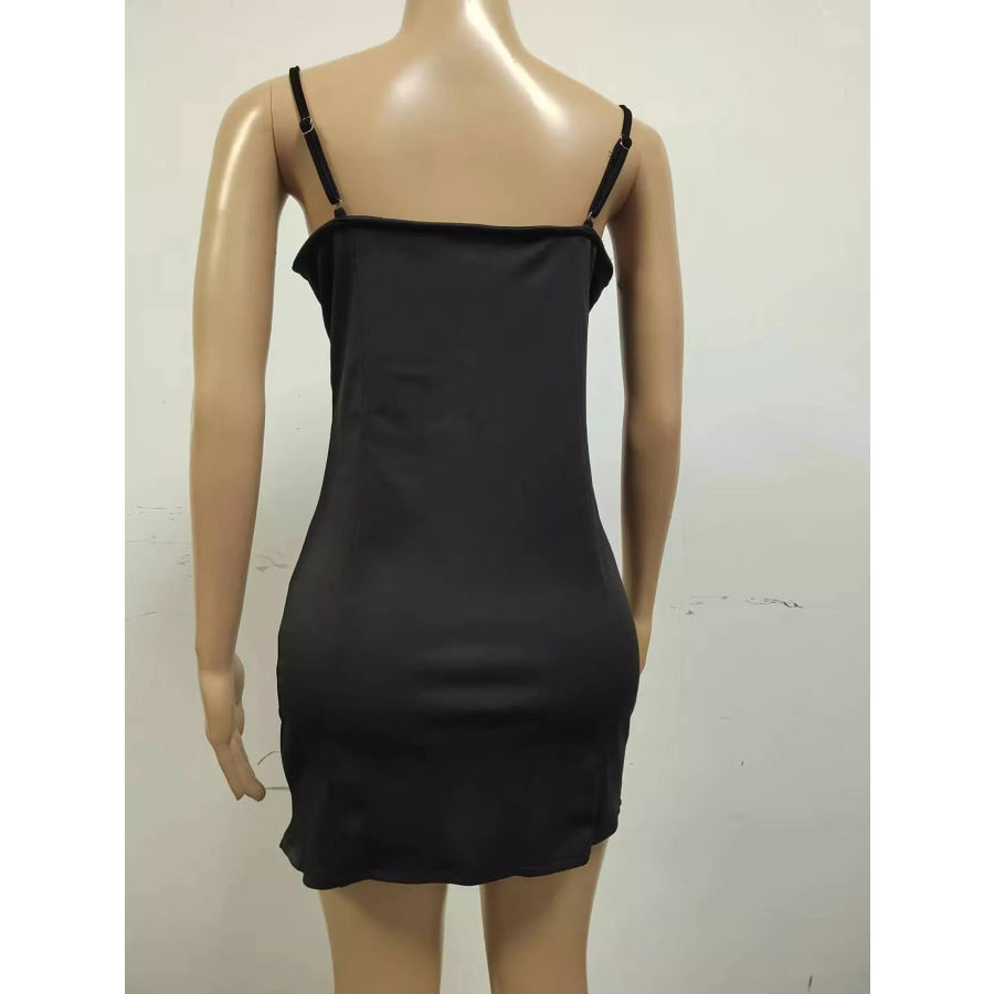 Full Size Zip-Front Bodycon Mini Dress Plus Apparel and Accessories