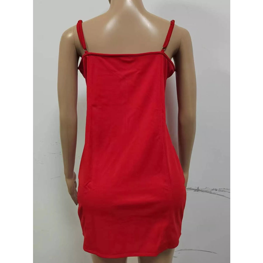 Full Size Zip-Front Bodycon Mini Dress Plus Apparel and Accessories