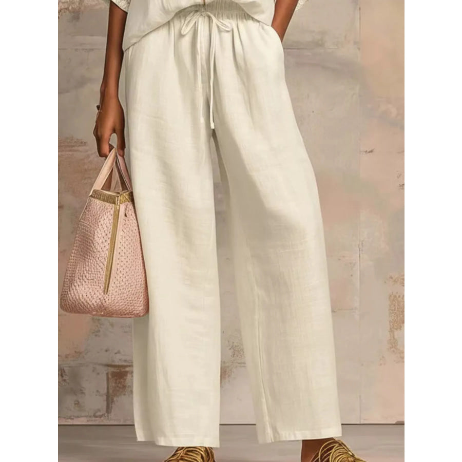 Full Size Zip-Front Top and Wide-Leg Pants Set Plus Apparel Accessories