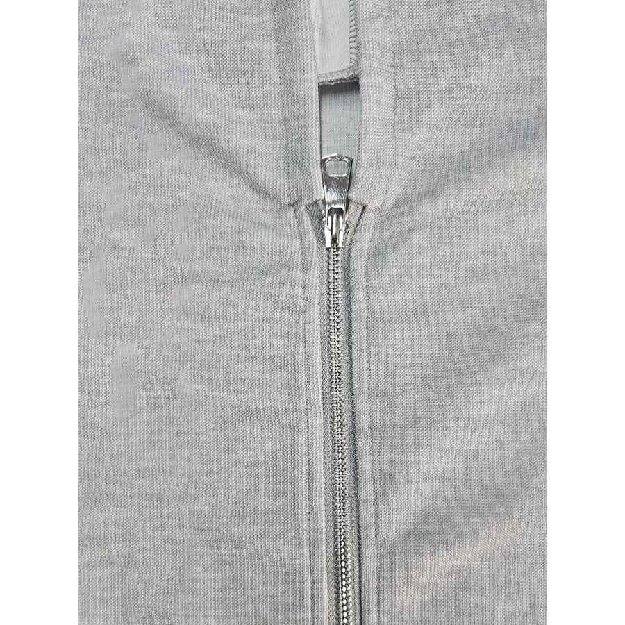 Full Size Zip Up Drop Shoulder Longline Hooded Jacket Apparel and Accessories