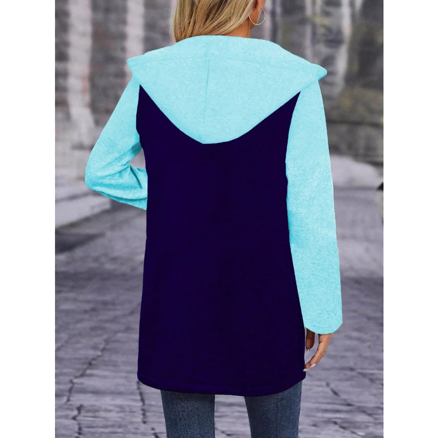 Full Size Zip Up Hooded Longline Outerwear Plus Size Apparel and Accessories