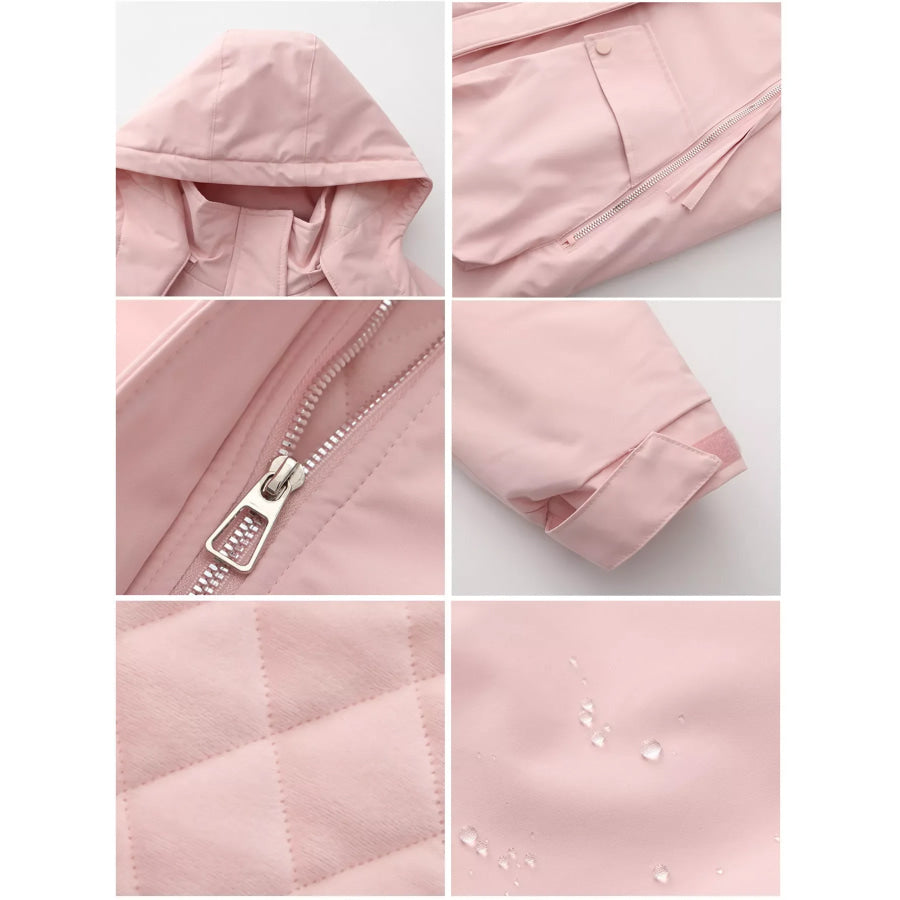 Full Size Zip Up Hooded Parka Outerwear Plus Size Apparel and Accessories