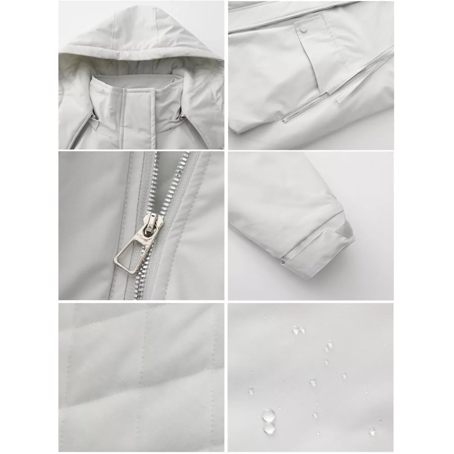 Full Size Zip Up Hooded Parka Outerwear Plus Size Apparel and Accessories