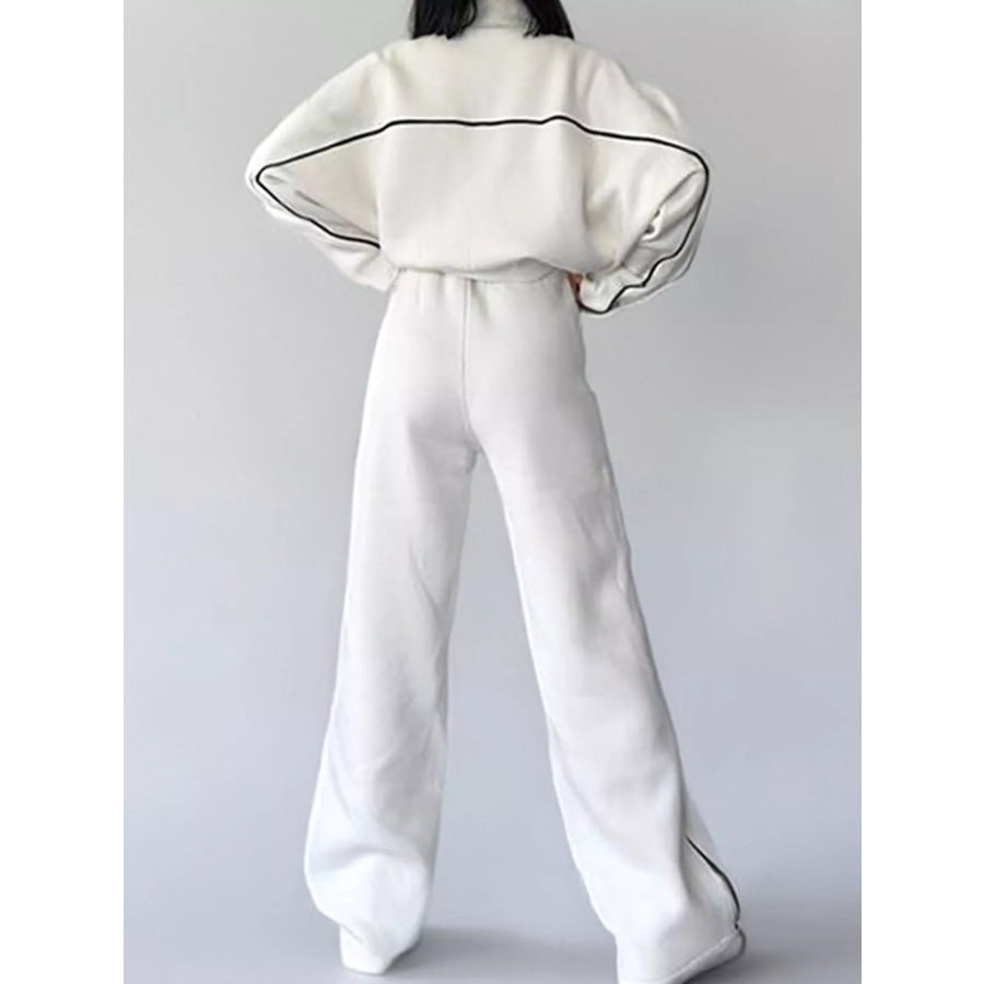 Full Size Zip-Up Jacket and Wide-Leg Pants Set Plus Apparel Accessories