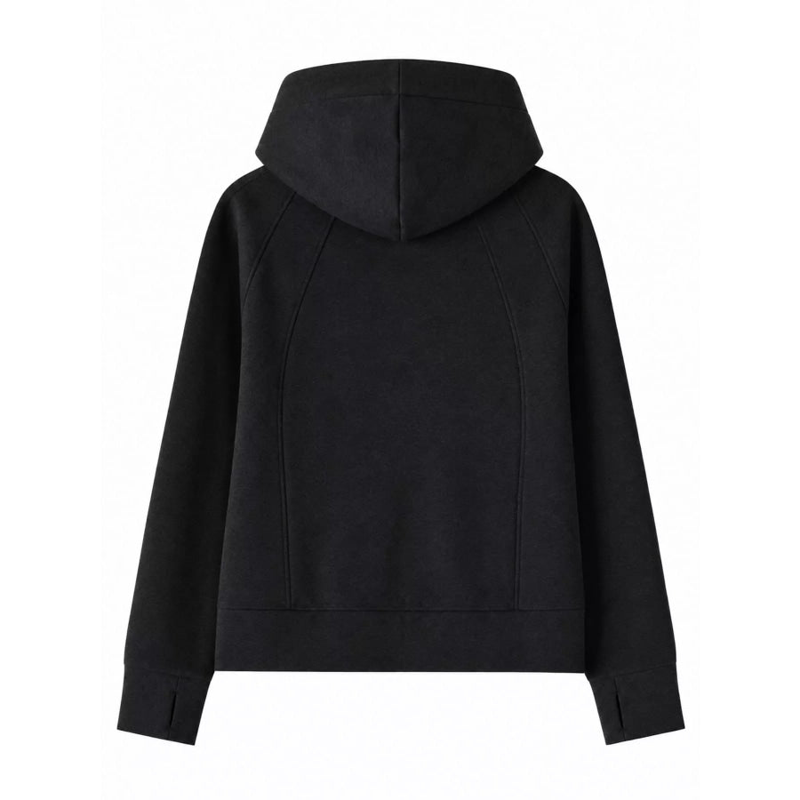 Full-Zip Long Sleeve Hoodie with Pockets Apparel and Accessories