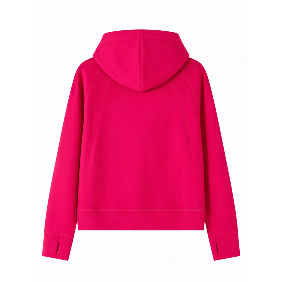 Full-Zip Long Sleeve Hoodie with Pockets Apparel and Accessories