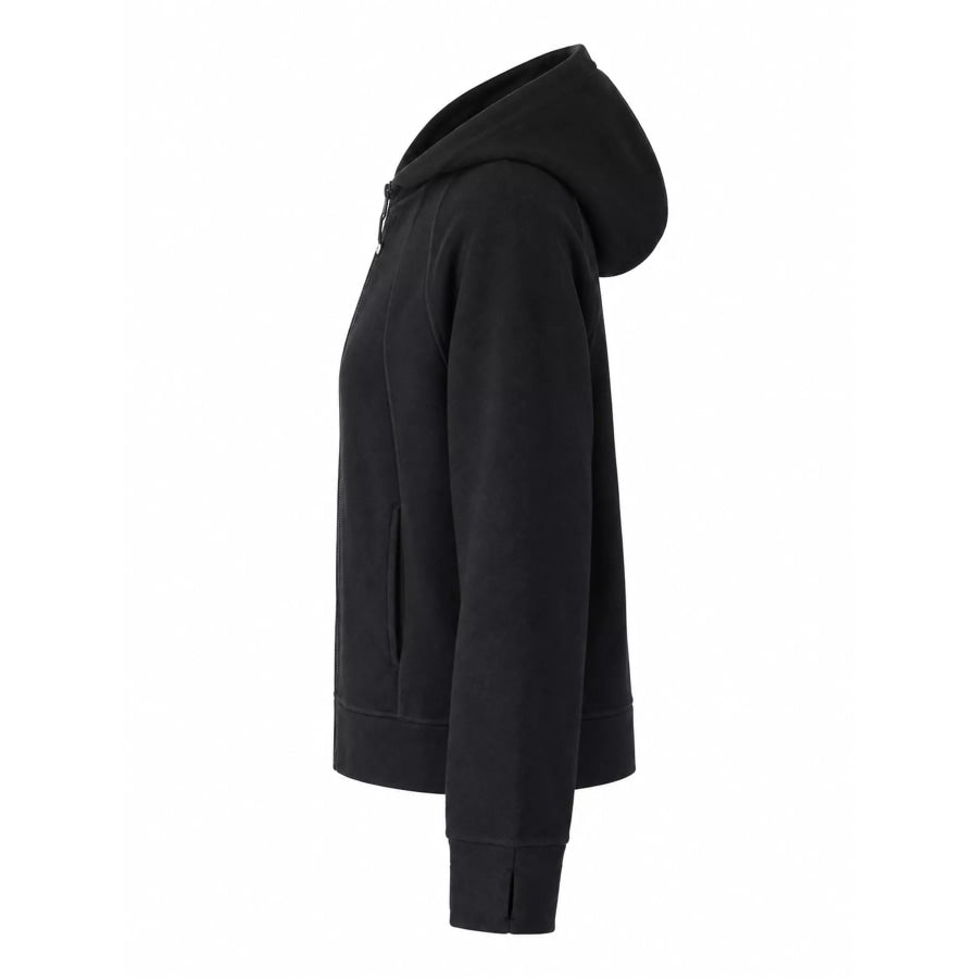 Full-Zip Long Sleeve Hoodie with Pockets Apparel and Accessories