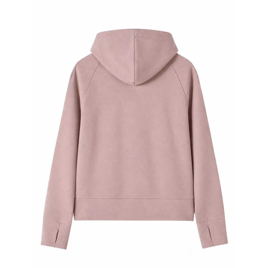 Full-Zip Long Sleeve Hoodie with Pockets Apparel and Accessories