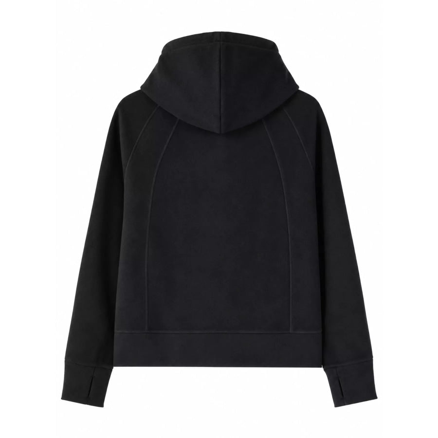 Full-Zip Long Sleeve Hoodie with Pockets Apparel and Accessories