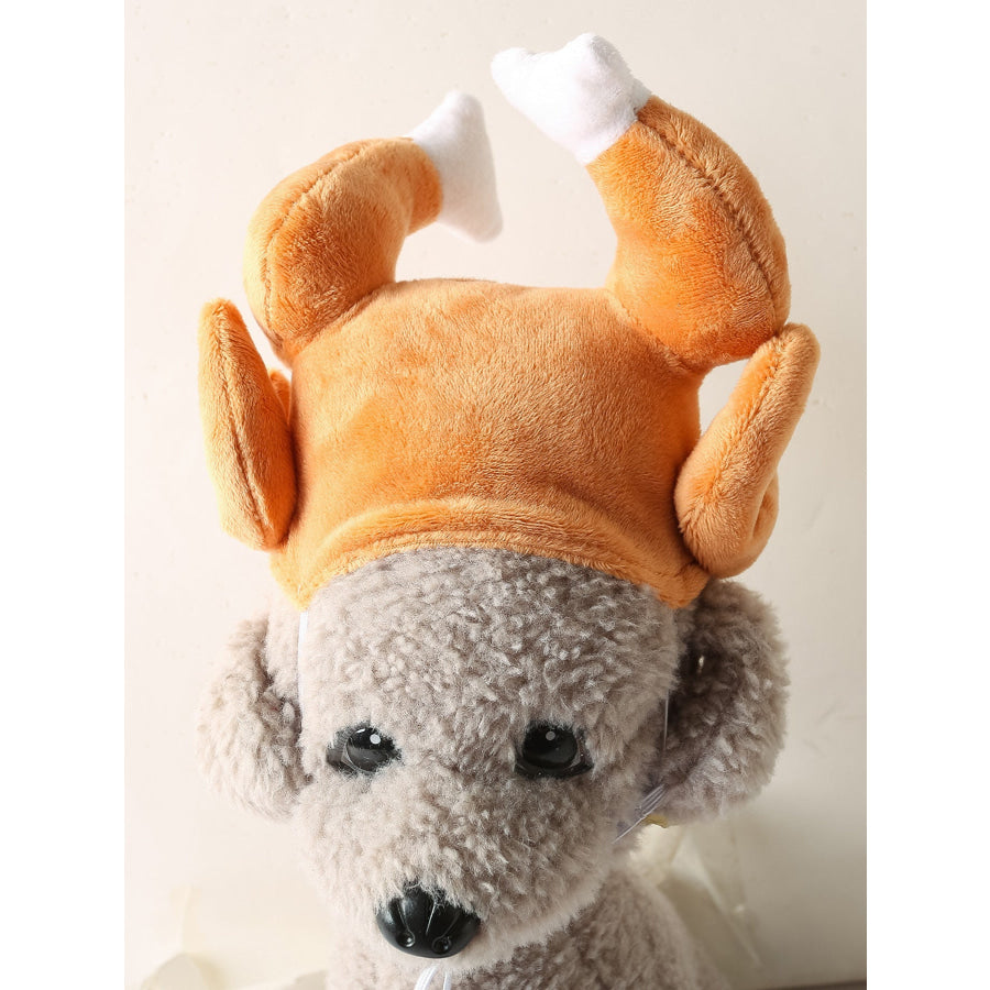 Funny Turkey Leg Pet Headwear Turkey Drumstick Hat / One Size Apparel and Accessories