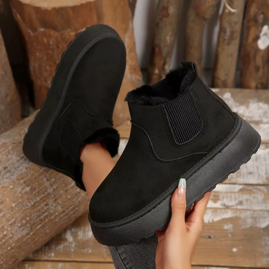 Fur Lining Platform Boots Apparel and Accessories
