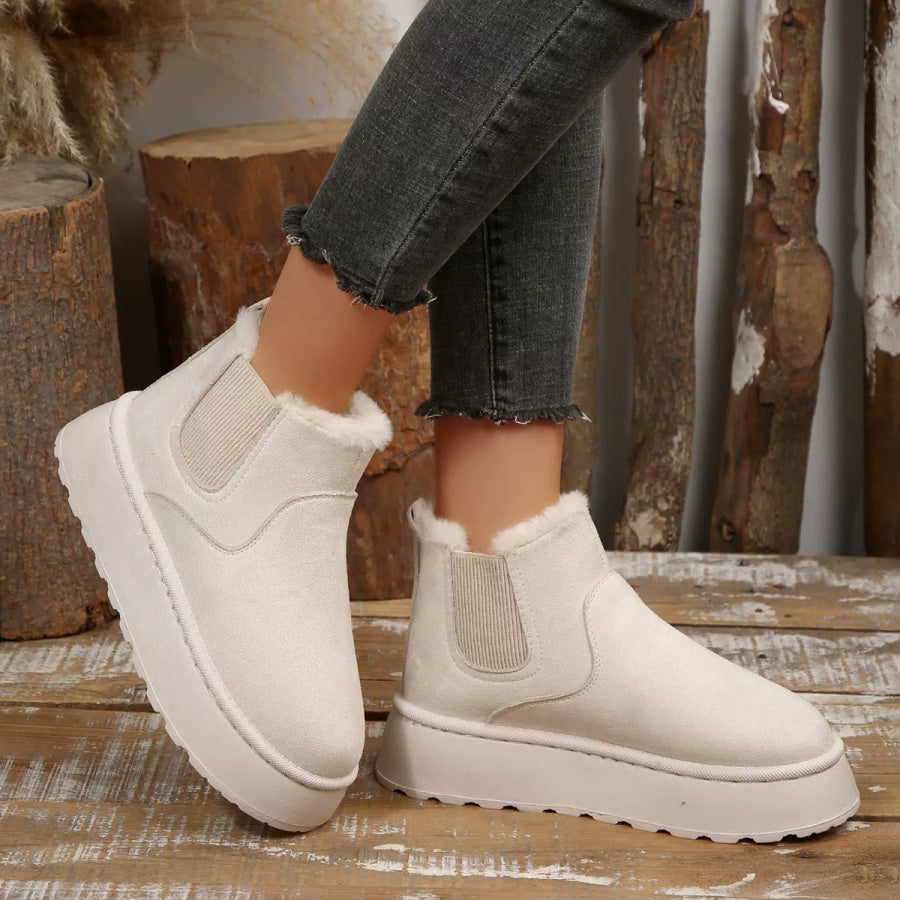 Fur Lining Platform Boots Apparel and Accessories