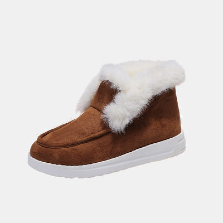 Furry Suede Snow Boots Chestnut / 36(US5) Clothing