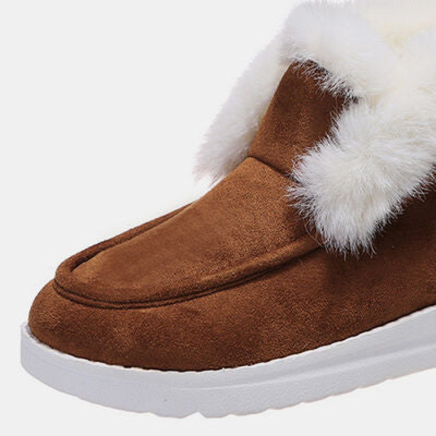 Furry Suede Snow Boots Chestnut / 36(US5) Clothing