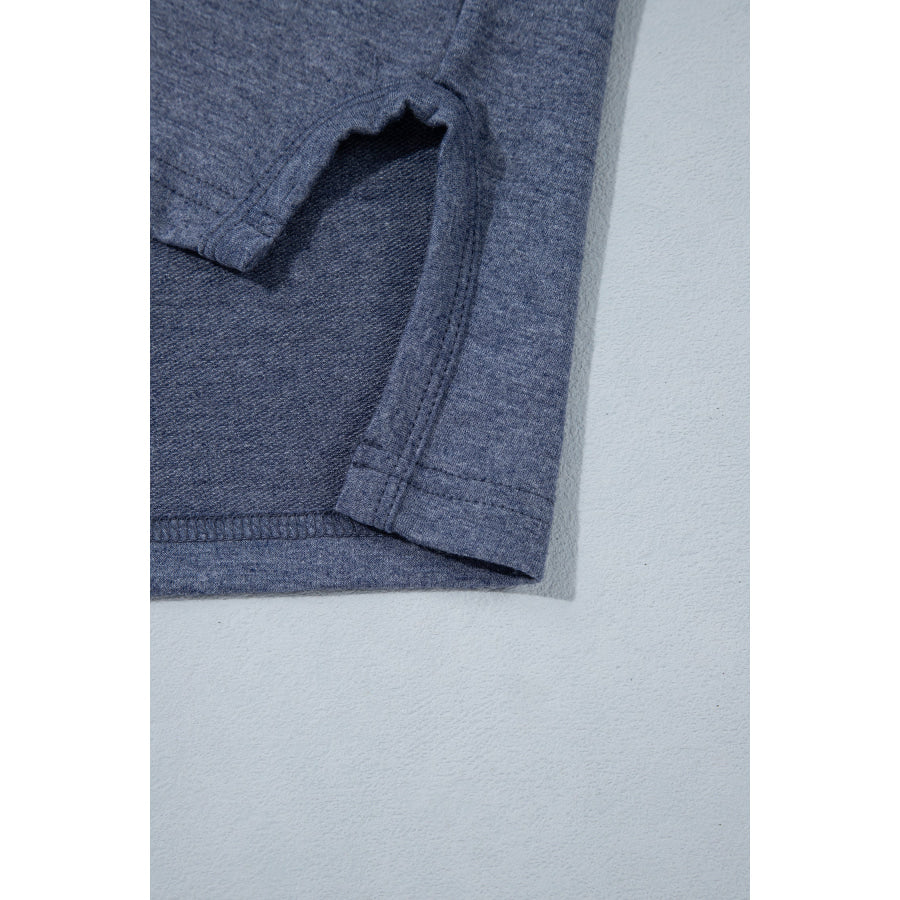 Fushia Raw Seam Patchwork Long Sleeve Top Pocket Casual Pants 2pcs Set Two Piece Sets/Pant Sets