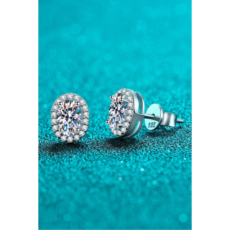 Future Style Moissanite Stud Earrings Silver / One Size