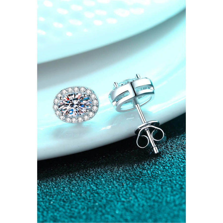 Future Style Moissanite Stud Earrings Silver / One Size