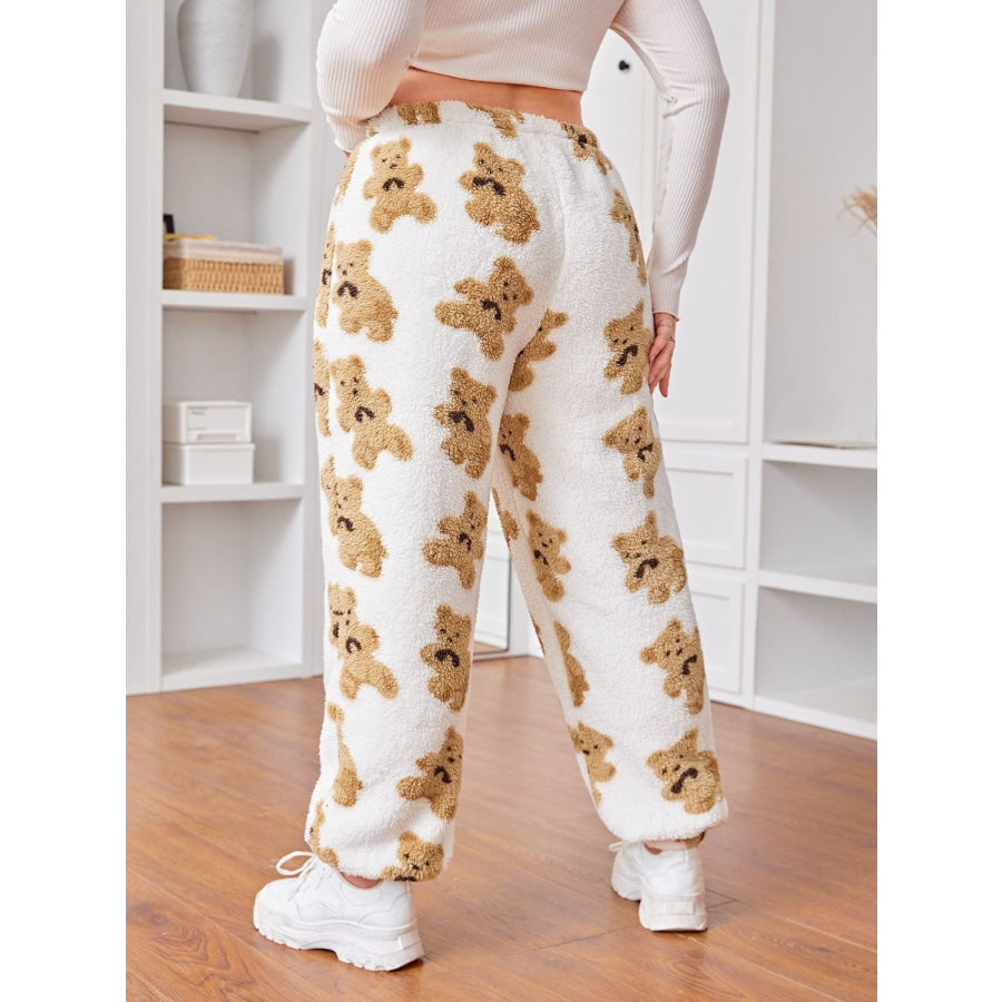 Fuzzy Bear Elastic Waist Pants Apparel and Accessories